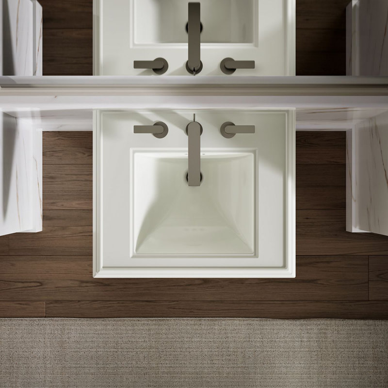 Memoirs®  Pedestal Tall Bathroom Sink with Overflow, Dune, 8" Centers