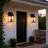 2-light 20'' H Black Outdoor Wall Lantern, Modern Industrial Porch & Patio Light Wall Sconce With Tempered Glass, Waterproof Exterior Lighting