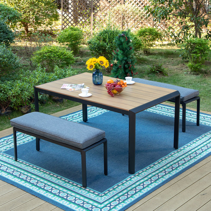 Ensemble de salle à manger rectangulaire pour 4 personnes 63 "avec coussins Craver