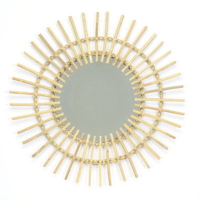 Miroir décoratif rond en rotin Gulick