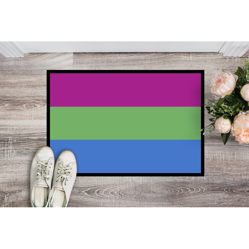 Tapis de porte USA Gay Pride, l 24 po x L 36 po, Fierté polisexuelle