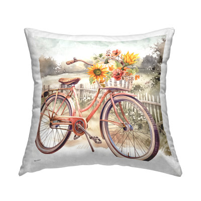 Coussin décoratif d'automne imprimé floral par Nicole DeCamp