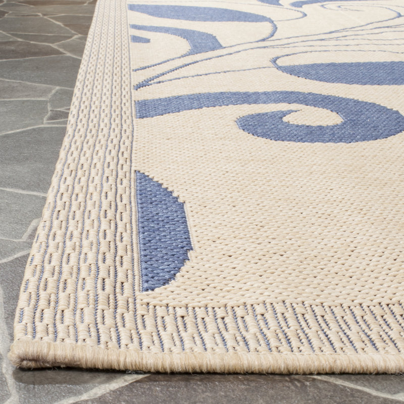 Herefordshire Performance Floral Indoor/Outdoor Area Rug, Square 7'1