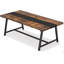 Table de conférence rectangulaire de 70,87 po de style moderne pour 6 à 8 personnes, bureau de direction avec structure en métal durable, grande surface de travail pour la collaboration entre la salle de conférence et l'équipe - brun rustique et noir
