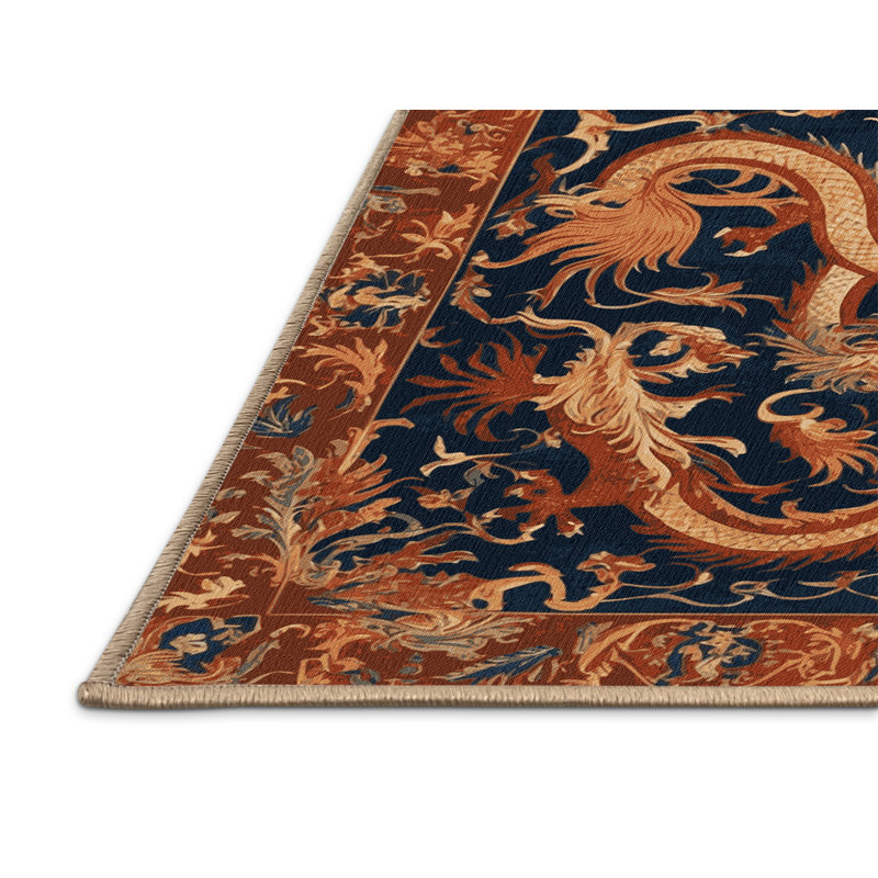 Tapis brun français lavable à la machine, Rectangulaire 8 pi x 12 pi