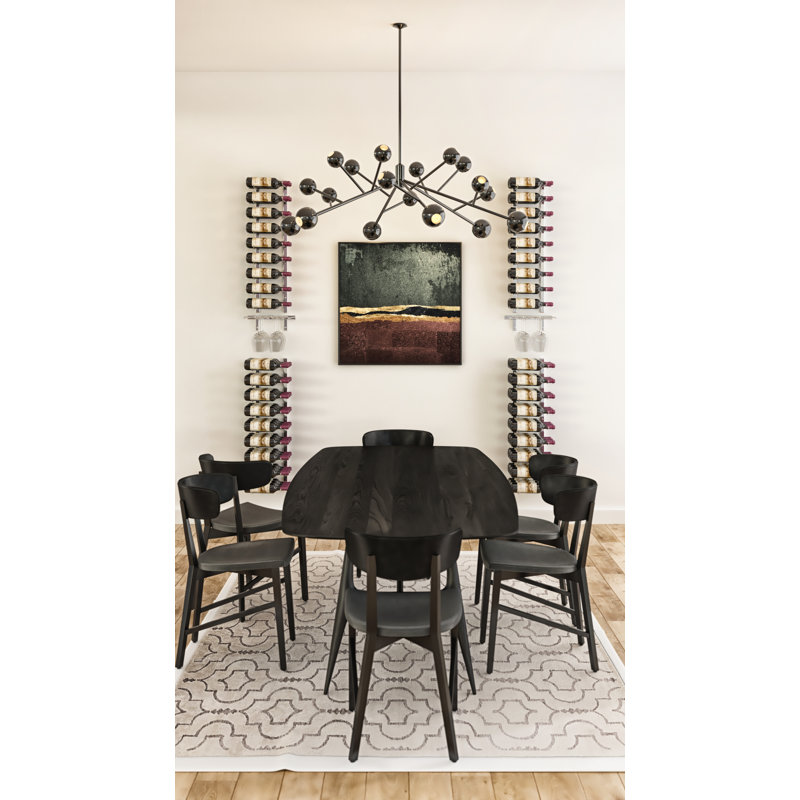 Izac Wall Mounted Wine Bottle Rack, Brushed Nickel