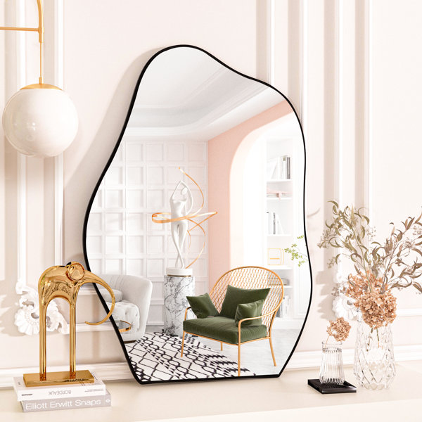 Full Length Irregular Mirror Asymmetric Tall Curved Mirror Design Handmade  Decorative Aesthetic Wall Hanging Minimalist Wall Mirror Decor 