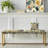 Floral Upholstered Gold Bench-130008512