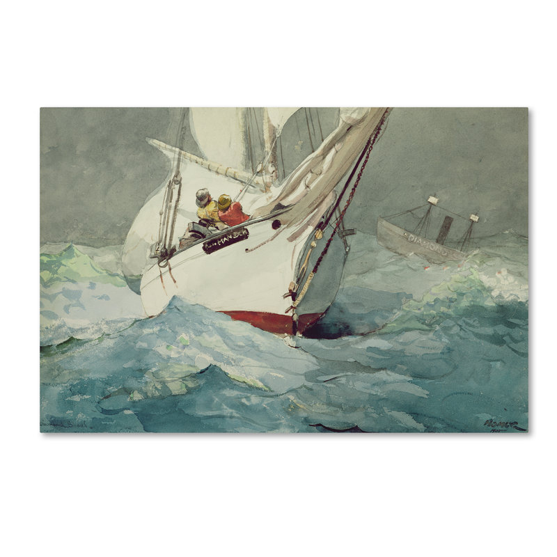 Diamond Shoal par Winslow Homer - impression sur tissu, H 12 po x l 19 po