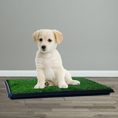 PETMAKER Artificial Grass Pad for Dogs 3-Layer Potty Training System with 3 Reusable Pads
