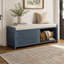 Banc à chaussures avec rangement et coussin, design à volets vieillis pour entrée et salon-1793257588