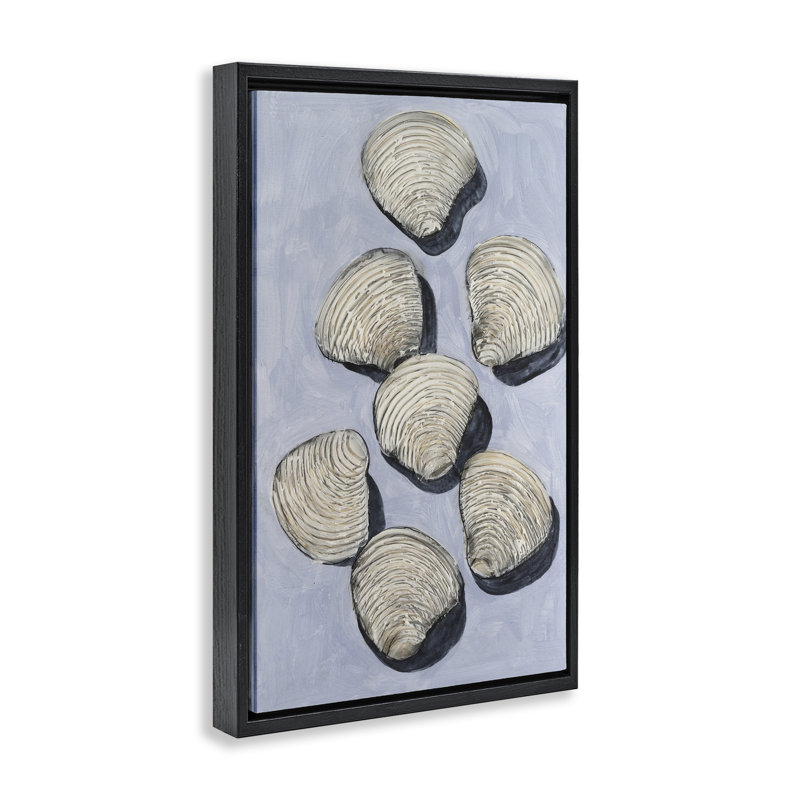 Cadre flottant Embellished Shells Collection, design par Michael Willett, Cadre flottant noir de jais, H 25 po x l 17 po