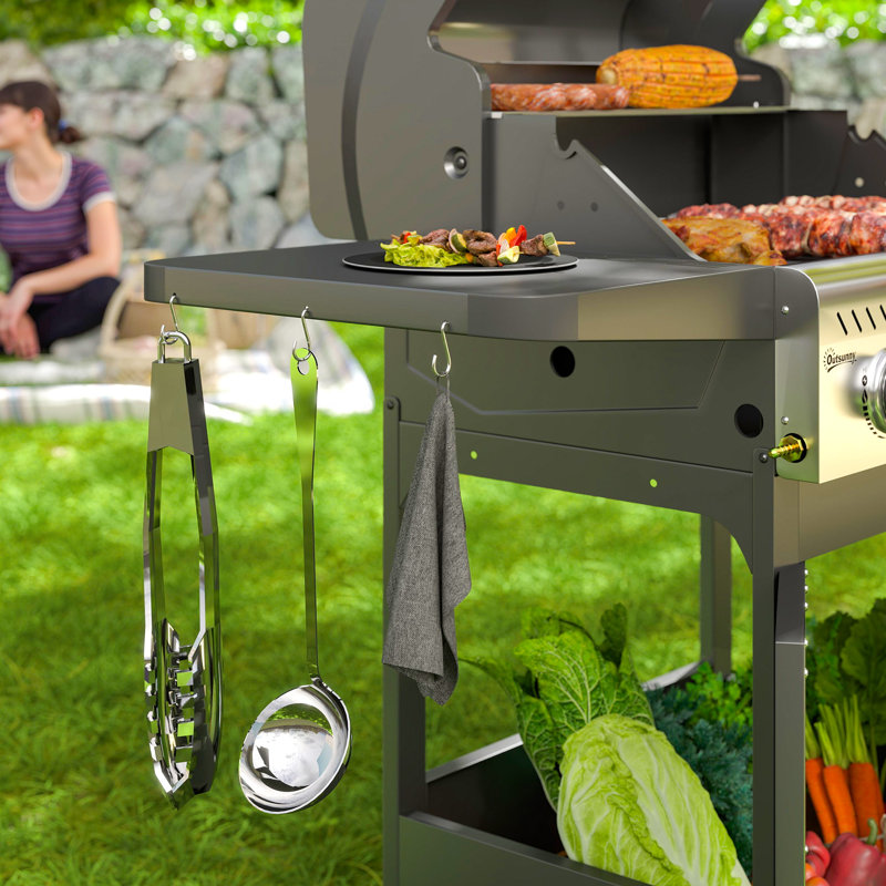 Outsunny 3 - Burner Free Standing Liquid Propane 30000 BTU BTU Gas Grill