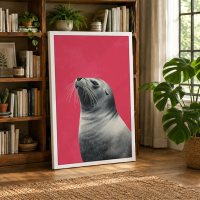 Seal in Pink Modern - Wrapped Canvas
