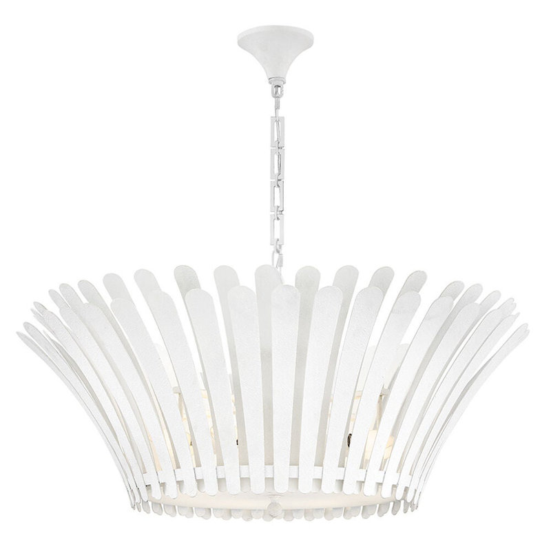 Reina 8 - Light Steel Chandelier, Textured Plaster