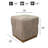Scheid Square Corduroy Upholstered Ottoman Stool with Cream Upholstery and Natural Wood Base, 18-Inch Accent Seat-1115656385-1115656387