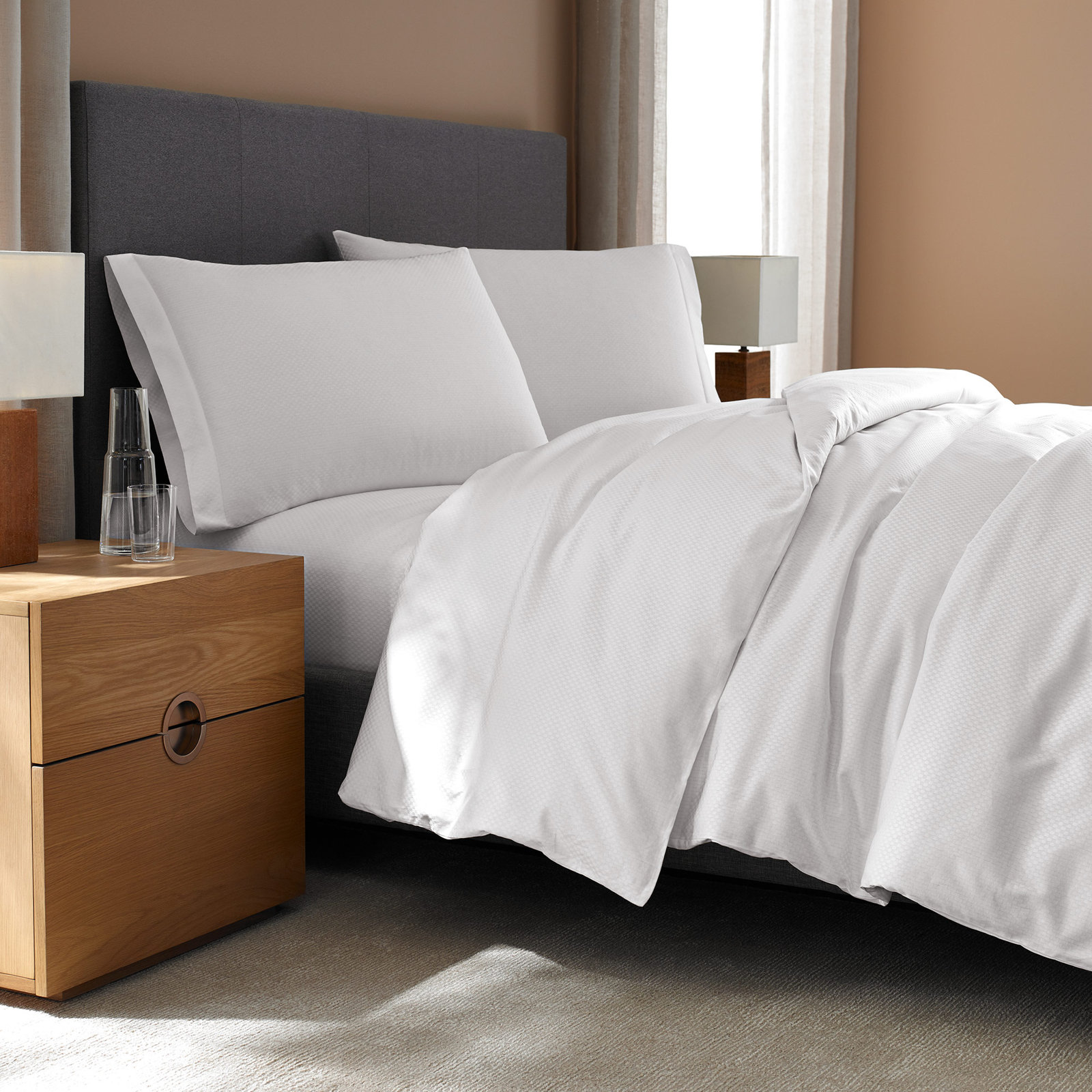 Sateen Duvet Cover, Queen Duvet Cover, Checkered