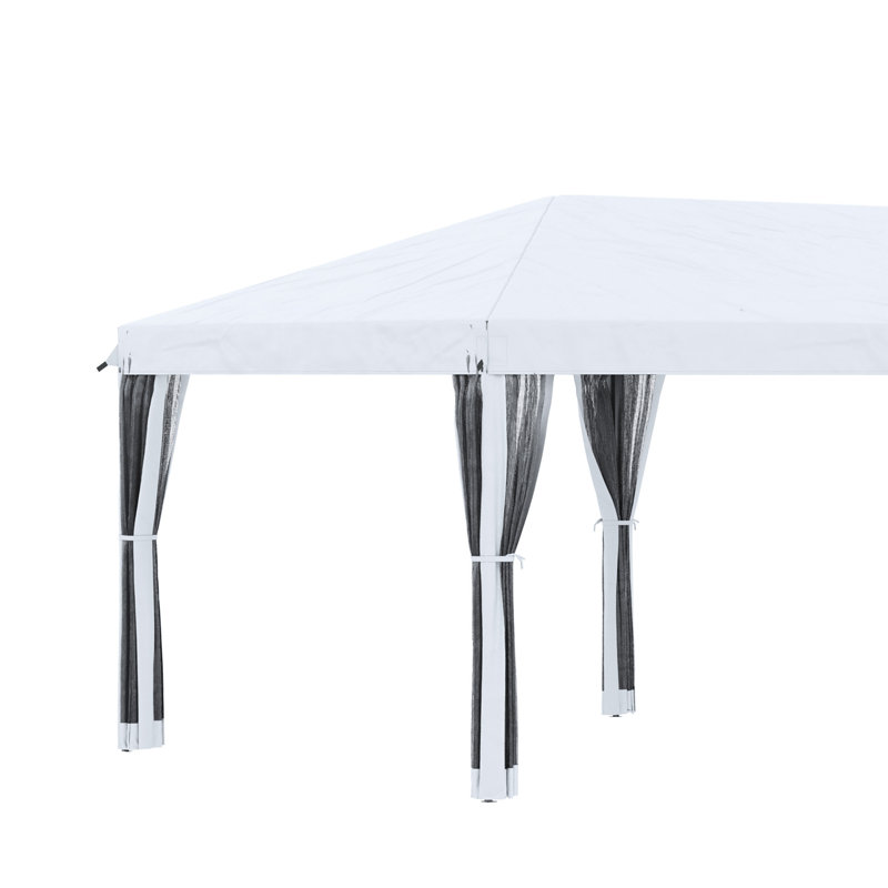 Auvent avec filet 10 pi x 20 pi Outsunny, Blanc