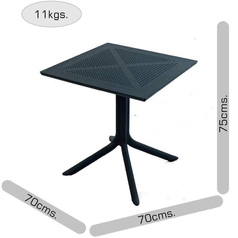 4 - Person Patio Dining Set with Square Table, Anthracite