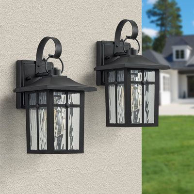 Dallas 13''H Black Aluminum ETL Outdoor Wall Sconce with Dusk to Dawn