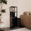 52 po de hauteur, noir, armoire mince, espaces de vie, 2 tablettes ouvertes, assemblage facile, différentes zones, résistance