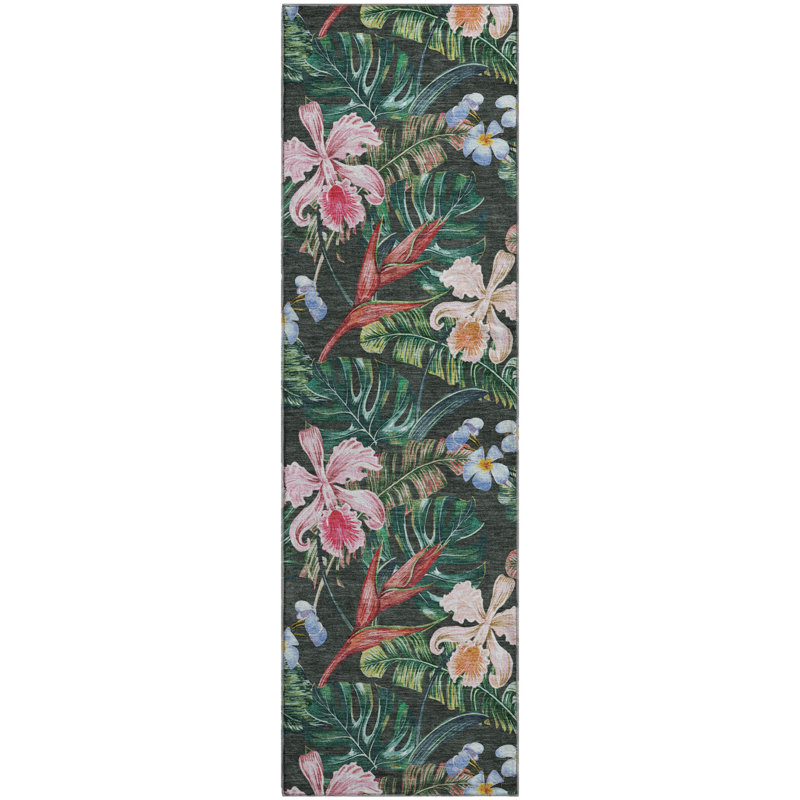 Premium Machine Washable Cerrito AMF201 Midnight Rug, Runner 2'3" x 7'6"