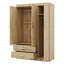 Armoire-penderie à 3 portes avec 2 tiroirs et 2 tringles suspendues-525152107