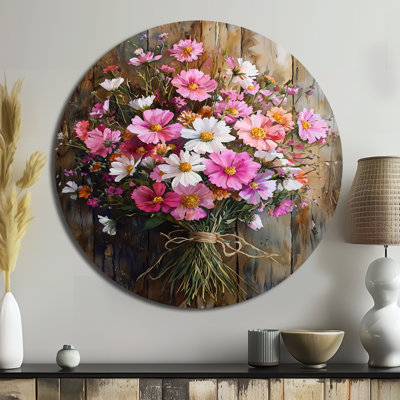 Wild Garden Charm of Assorted Bouquets I - Art mural traditionnel blanc en métal