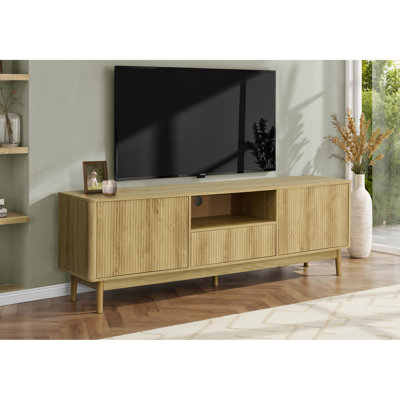 Meuble télé 72 po en stratifié noyer pour salon et chambre à coucher