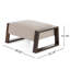  Repose-pieds rembourré de style Mid-Century avec structure en bois incliné et silhouette rectangulaire pour le salon, beige