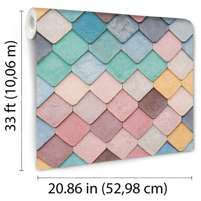 Papier peint carreaux rétro