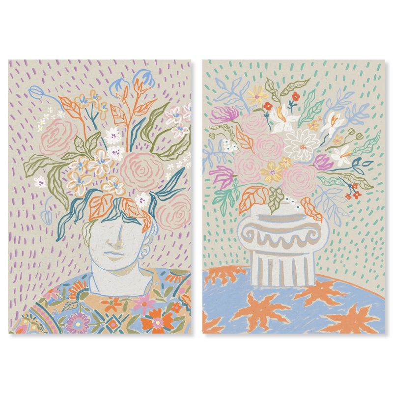 Summer Flourish Set Set by Oliver Gal, 90"H x 60"W, Gallery Wrapped