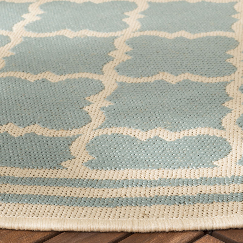 Adler Performance Geometric Indoor/Outdoor Area Rug, Round 4'