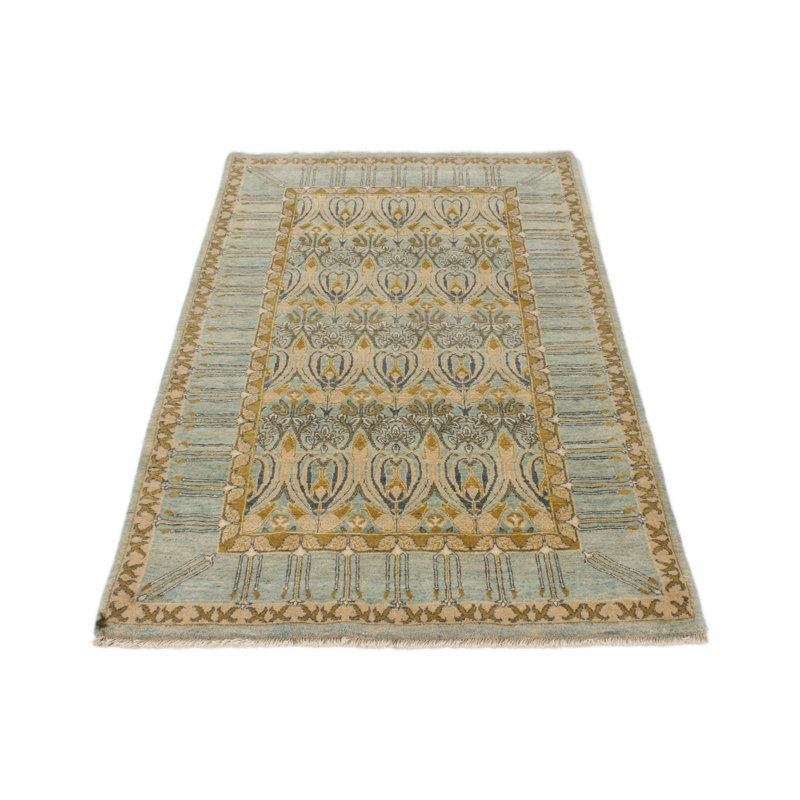 Tapis turc Oushak 3 x 5 multicolore et bleu