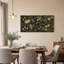 Art sur toile, feuilles dorées et fleurs sur fond foncé-1409616191