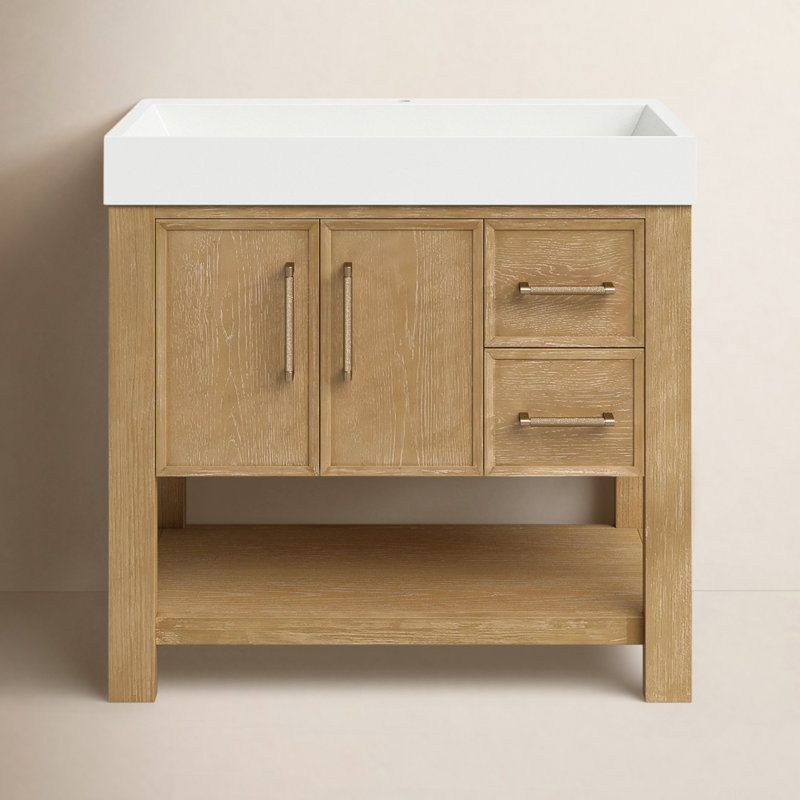 Maho 35.4'' Single Bathroom Vanity with Engineered Stone Top