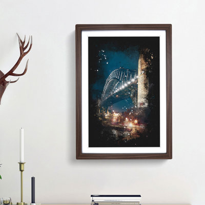 'Sydney Harbour Bridge Australia Abstract' - Picture Frame Graphic Art Print