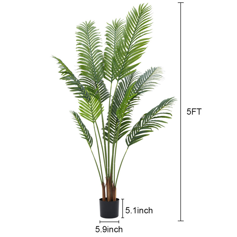 Palmier artificiel pour la décoration intérieure et extérieure, H 62,99 po x l 5,9 po x P 5,9 po