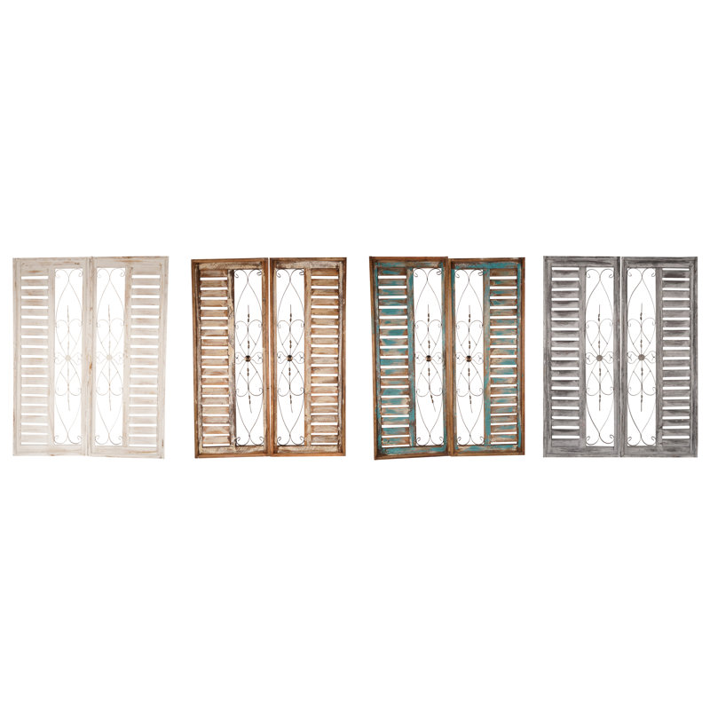 Ensemble de 2 décorations murales, Blanc vieilli