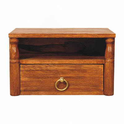 Furniture Solid Wood Turned Wall Nightstand