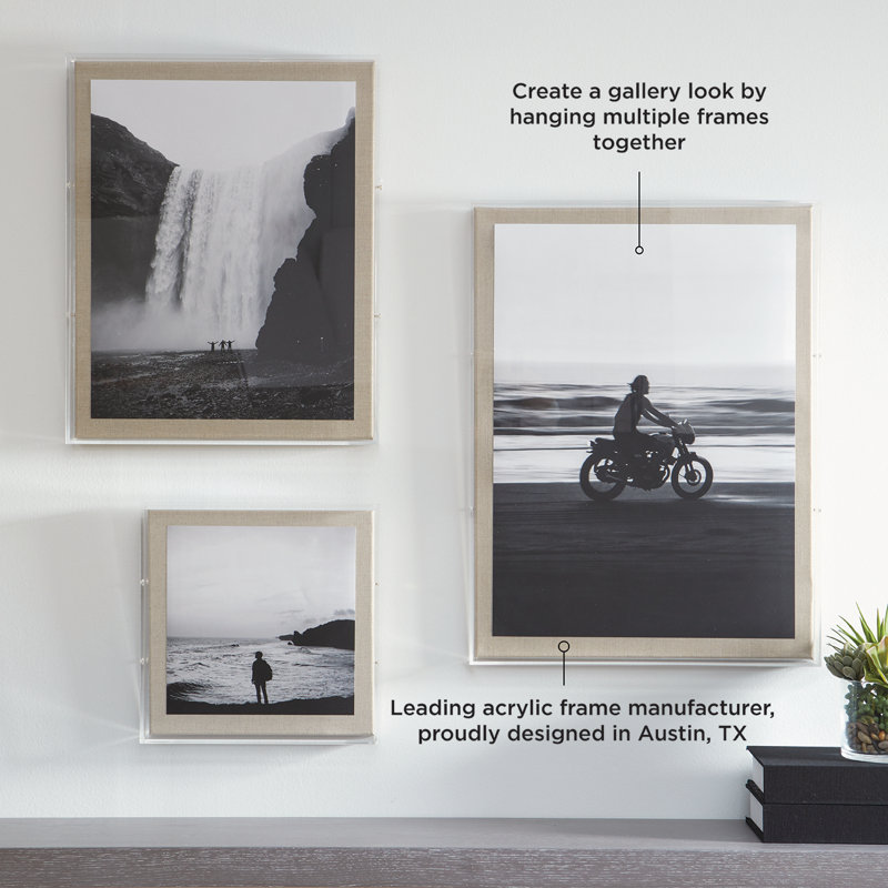 Modern Acrylic Shadowbox with Linen Canvas 3" Depth | UV Grade, 12" x 12"