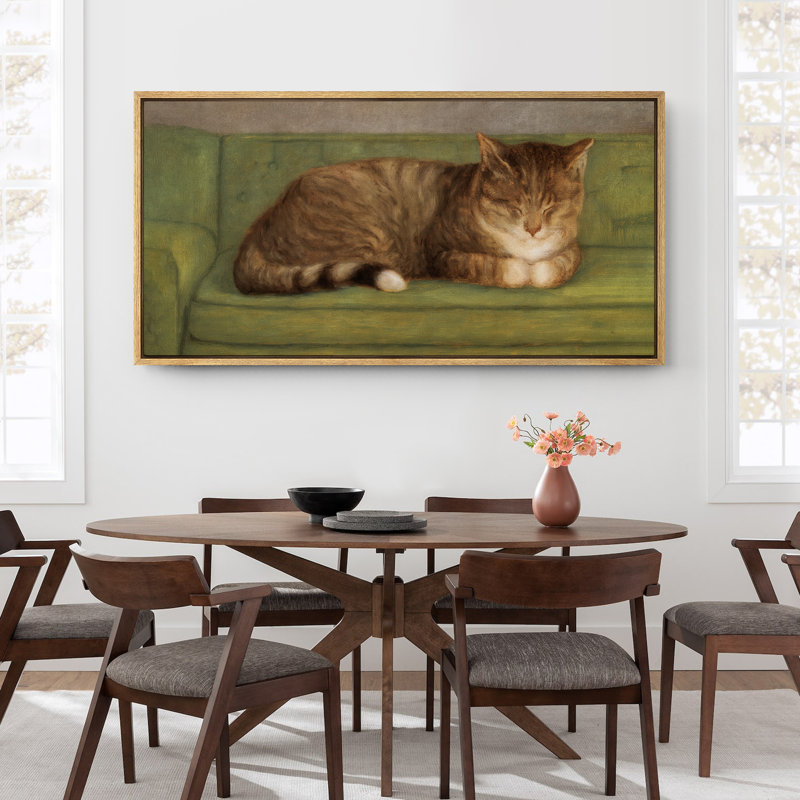 Grande impression sur toile encadrée, reproduction de chat animal pour décoration intérieure moderne, H 30 po x l 60 po