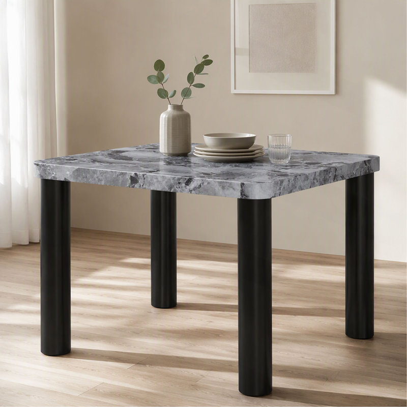 Faux Marble Dining Table with Legs
