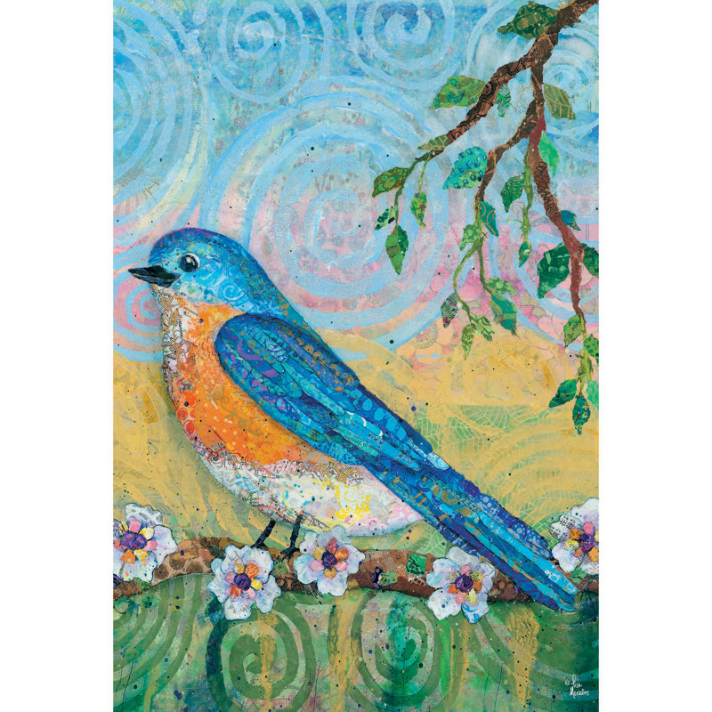 Garden Flag Bluebird Polyester 13x18, 18" H x 13" W