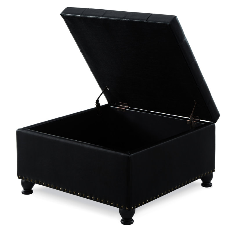 Grand format avec rangement et rembourrage mi-doux pour une détente optimale. Intérieur spacieux et confortable., Black PU