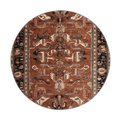Persian Brown Indoor and Outdoor Area Rug