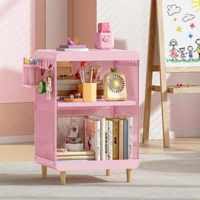 Table de chevet, table de chevet, table de bout pour le rangement dans la chambre des filles, rose