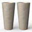 Ensemble de 2 pots à fleurs de 16 po en béton gris avec trou de drainage-1936737346-1936737344-1936737371