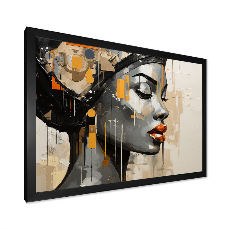 «Minimalisme Collage», reproduction d'art sur toile, H 24 po x l 32 po x P 1 po, Cadre photo noir simple