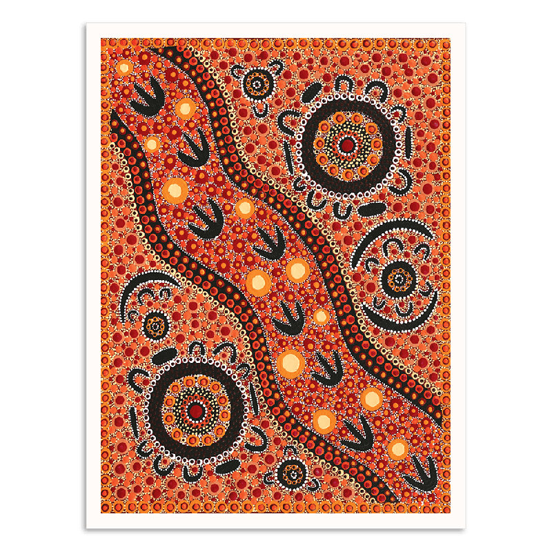 Family Camping Out Bush Emu Hunting by Kathleen Buzzacott - Print on Canvas, Paper, 102cm H x 76cm W x 0.2cm D